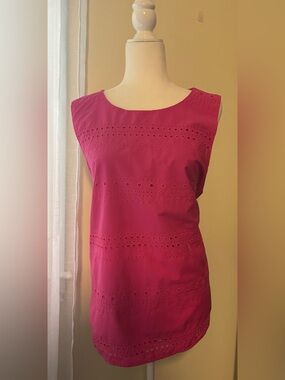 Tommy Hilfiger Pink Eyelet Sleeveless Top